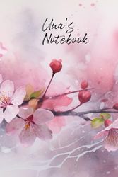 Una’s Notebook: Personalized Diary Journal for Una, Cute Apple Blossom Diary, 6"x 9" 160 Lined Pages