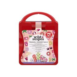 Wild Stripes Kit di Pronto Soccorso Travel con cerotti, benda, salviette, kit d’emergenza UE, ipoallergenico, resistente all’acqua, delicato sulla pelle
