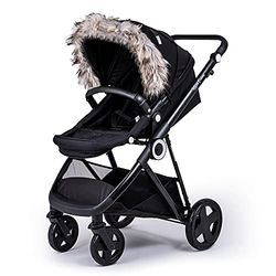 For-Your-Little-One aFHACWB-LG125 - Pram Fur Hood Trim Compatible On Bebecar, Color Light Grey