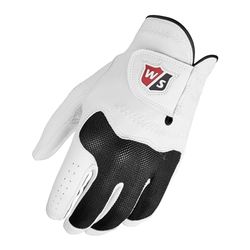 Wilson Staff Conform Glove, WGJA00315XL Guanto da Golf, Mano Destra, Uomo, Spugna/Pelle Cabretta, Bianco/Nero, Taglia XL