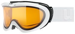 Uvex Comanche Lgl - Masque de Ski pour Hommes et Femmes - à Contraste Accentué - Anti-Buée - White/lasergold Lite-Clear - One Size