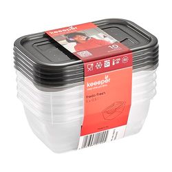 keeeper Set 5x Frasco de almacenamiento de alimentos frescos Fredo rectangular 0,5 l