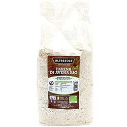 Oltresole - Farina Italiana di Avena Biologica 1 Kg - farina gluten free di avena al naturale, senza aromi, cereale integrale da agricoltura bio italiana, farina macinata a pietra miniera di proteine