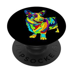 Corgi Arte colorido Amante de los perros Arte Pembroke Welsh PopSockets PopGrip Intercambiable