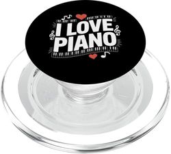 I Love Piano Musical Passion Keys Design PopSockets PopGrip for MagSafe
