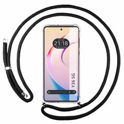 Tumundosmartphone Cover Ciondolo Trasparente per Vivo Y36 4G/5G Con Cordino Nero