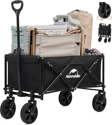 Naturehike Bolderkar, opvouwbaar, 220 l, 200 kg, handwagen, met universele wielen en verstelbare handgreep, tuinwagen voor alle terreinen, outdoor, camping, winkelen, zwart
