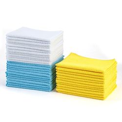 Amazon Basics Pano de limpeza de microfibra, retangular, 30,5 cm x 40,5 cm, 36 unidades, multicolorido