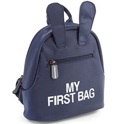 CHILDHOME, babyryggsäck, skola, dagis, plantskola, två fack, kapacitet för lunchväska/flaska, avtagbar säkerhetsslinga, vattenavvisande, My First Bag, Navy White