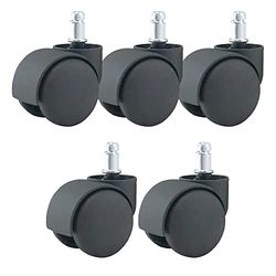 Waytex 78153 universella skrivbordsfåtöljhjul med diameter 50 mm - färg svart - set om 5