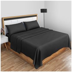 Gaveno Cavailia - Lenzuolo per Letto Matrimoniale, Super Morbido, Tinta Unita, Colore: Nero