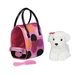 Pucci Pups Bichon Frisé - Peluche a forma di cucciolo in borsa con accessori