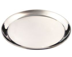 Genware NEV-52139 Round Tray, Stainless Steel, 14", 350 mm