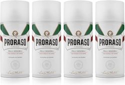 Proraso Schiuma da Barba Pelli Sensibili, 4 x 300ml, Schiuma barba Anti Irritazione con Estratti di Avena e Tè Verde, Made in Italy