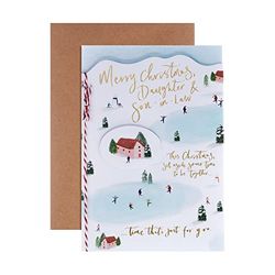 Hallmark Christmas Card For Daughter and Son In Law - Contemporary Text Based Design, 25563126, Multicoloured