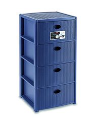 Stefanplast Elegance Drawers Unit, Navy Blue, 40 x 40 x 80 cm