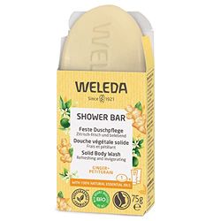 WELEDA - Douche végétale solide Gingembre & Petitgrain - Nettoie la peau grâce aux tensioactifs 100% d'origine naturelle - Mousse douce et crémeuse. - NATRUE*