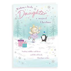 Piccadilly Greetings Character Christmas Card Daughter - 10 x 7 inches