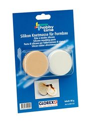 Glorex 431-Argilla siliconica 2-componenti per la Costruzione di stampi, Adatta per Modellare Piccoli Oggetti, Colore White-Brown, 2 x 40 g, 6 2407 431