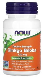 Now Foods – Ginkgo Biloba Double Strength 120mg | Cognitive Support & Antioxidant Protection – 50 Vcaps