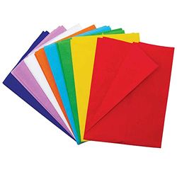 Baker Ross FC749 Regnbågsfärgat kräppapper - paket med 8 ark, barnhantverk, skolkonsttillbehör, färgat papper