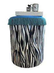 Atelier Del Sofa Pouf élégant, 45 x 60 cm, Noir et Blanc, 100% Lin, intérieur en Fibre, Parfait pour Les Salons Modernes et Les espaces Confortables, Design Chic et Polyvalent