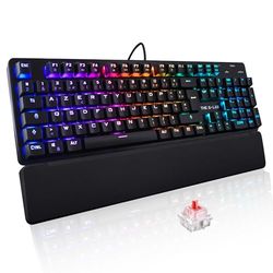 Clavier gaming glab rubidium - mécanique switch rouge - rgb - repose poignet - robuste - noir