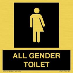 Non-gender specific in black panel Sign - 85x85mm - S85