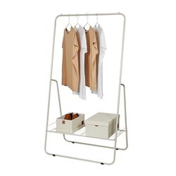 Love It Store IT Kapstok, metaal, kledingstang met plank voor hal, slaapkamer, kantoor, lichtgrijs, industriële stijl, 75 x 44 x 140 cm