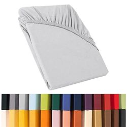 CelinaTex Relax Lençóis ajustáveis cama Boxspring cama de água algodão elastano 180 x 200 - 200 x 220 cm cinzento prateado