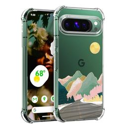 Ftonglogy Custodia per Google Pixel 9 Pro XL: design floreale trasparente con fiori carini, per ragazze e donne, sottile e morbido TPU bumper antiurto in silicone per cellulare 9pro XL 5G 2024