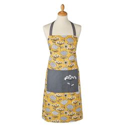 Cooksmart Avental retro de algodão, amarelo mostarda, tamanho único