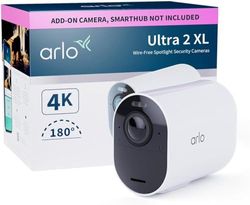 Arlo Ultra 2 XL Security Camera Outdoor, 4K UHD, Wireless CCTV, 12-Month Battery, Colour Night Vision, Weatherproof, Bright Spotlight, 2-Way Audio, Camera Only, Free Trial of Arlo Secure