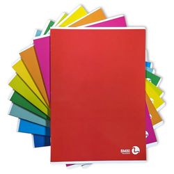 BM BeMore Color Basic 0110603 Notitieboek, A4 (21 cm x 29,7 cm), liniatuur 5 mm, 5 mm, geruit, zonder randen, voor elementaire en medium, papier 80 g/m², verschillende kleuren, verpakking van 10 stuks