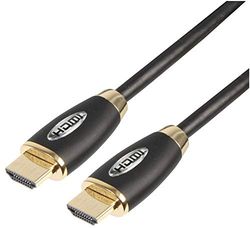 Pro Signal PSG3016-HDMI-2 Premium High Speed 4K UHD HDMI Lead with Ethernet, Male to Male, Gold Contacts, 2m Black