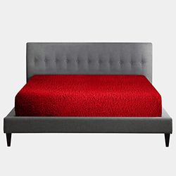 GC GAVENO CAVAILIA Sábana Bajera Ajustable de Forro Polar Suave, con Esquinas elásticas, cálida y acogedora, de polialgodón, Color Rojo