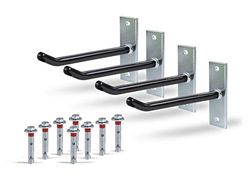 Alberts 801960 Velgenhouder-set | wandhouder voor autovelgen | bandenhouder met bedekte pvc slang | elektrolytisch verzinkt | 20 cm lange velghaak