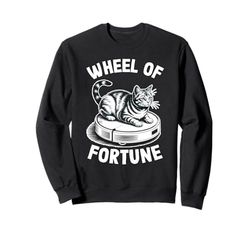 Wheel Of Fortune Cat On Robot Vacuum Cleaner Cat Sweatshirt