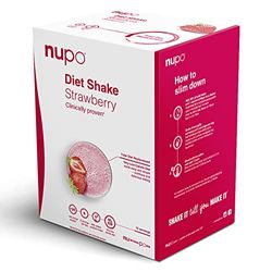 NUPO Diet Shake Fraise – Shakes diététiques de qualité supérieure pour la gestion du poids I Shake de remplacement de repas cliniquement prouvé pour le contrôle du poids I 12 portions I Sans OGM