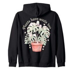 Cute Ghost Plant Kawaii Aesthetic Cottagecore Zip Hoodie