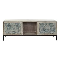 Dekodonia S3011200 Table TV avec tiroirs, Bois de Manche, 150 x 40 x 56 cm, Matériaux Divers, Multicolore