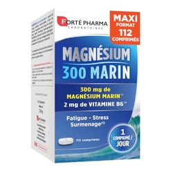 Forté Pharma - Magnésium 300 Marin | 300mg De Magnésium Marin - Stress, Fatigue, Anxiété, Surmenage, Irritabilité - Vitamine B6 | Maxi format 4 mois, 112 comprimés, 1/jour