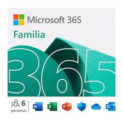 Microsoft 365 Familia - Hasta 6 personas - Para PC/Mac/tabletas/teléfonos móviles - Suscripción de 12 meses