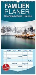Familienplaner 2024 - Skandinavischer Traum mit 5 Spalten (Wandkalender, 21 x 45 cm) CALVENDO: Die schönsten Orte auf Island und den Lofoten