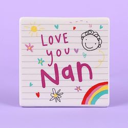 Scribbles Ceramic Drinks Coaster - Nan