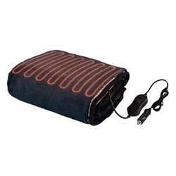 Stalwart Heated Blanket - Portable 12V Electric Travel Blanket for Car, Truck, or RV - Car Must Haves and Tailgating Essentials (Navy Blue)