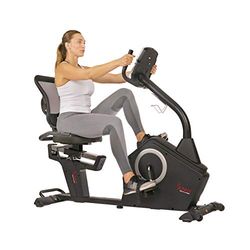 Sunny Health & Fitness Bicicleta reclinada programable - SF-RB4850, Negro