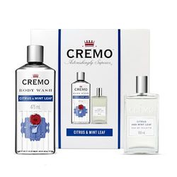 CREMO - Citrus & Mint Gift Set for Men - Eau de toilette 100ml and Body Wash 473ml - Fresh fragrance