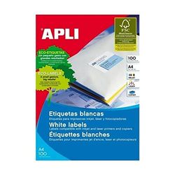 Apli 707573 - opakowanie 100 białych etykiet do drukarek 99.1X38.1