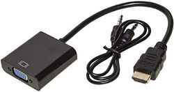 Link LKADAT10 Adattatore HDMI Tipo A Maschio A VGA Femmina con Presa Audio Stereo 3,5 MM